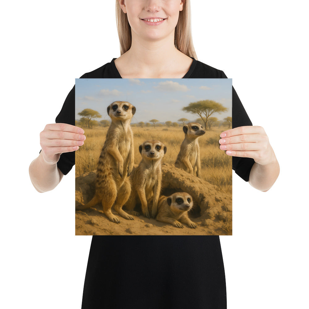Erdmännchen Poster an Wand – hochwertiger Kunstdruck auf Premiumpapier