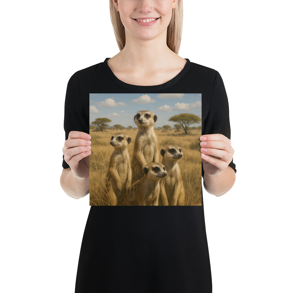 Erdmännchen Wandposter im modernen Wohnzimmer-Interior