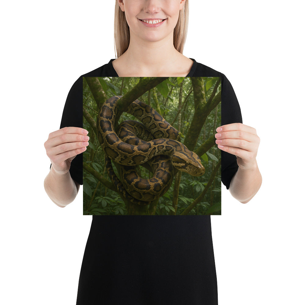 Felsenpython Wandbild im Wohnzimmer – exotische Dekoration mit Tiermotiv