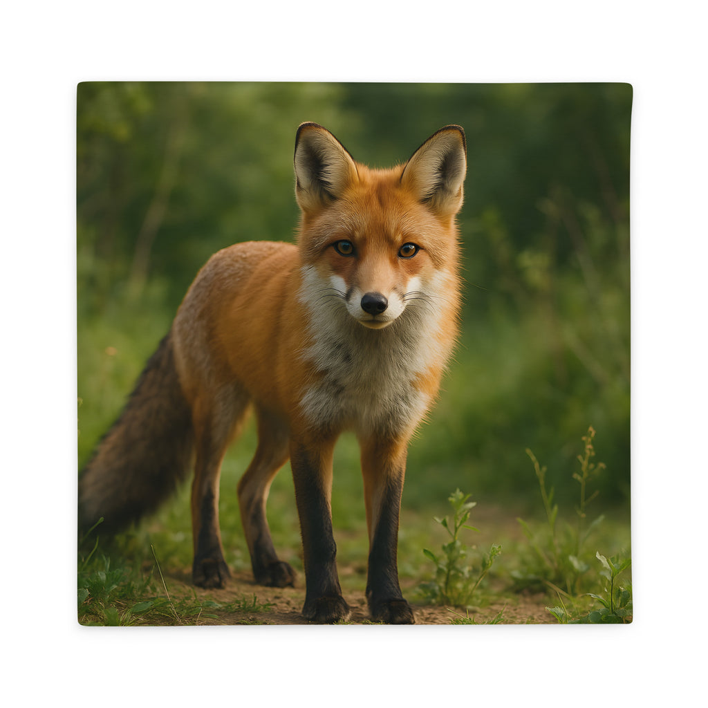 Fuchs-Kissenbezug aus Polyester mit Tiermotiv – Vorderseite