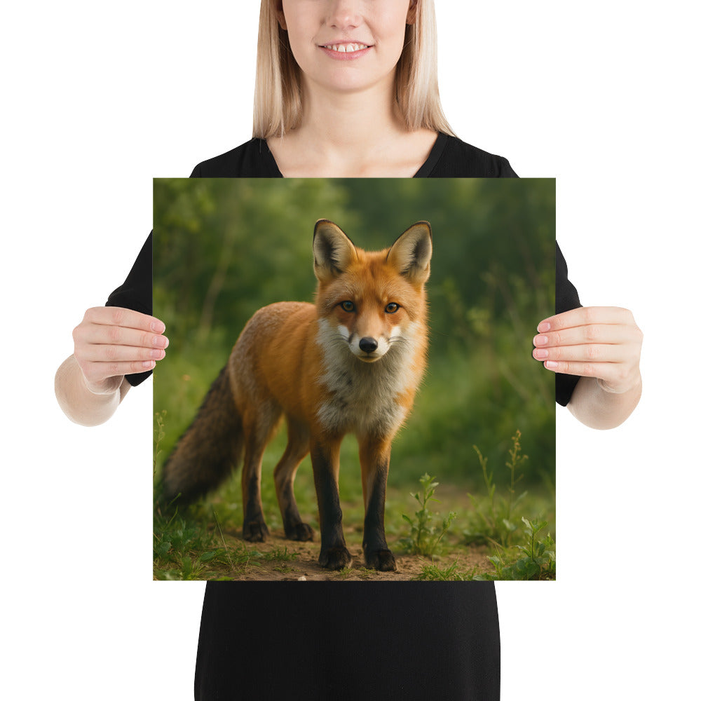 „Fuchs-Kunstdruck auf stabilem 189 g/m² Papier – perfekte Wandkunst für Tierliebhaber und Naturfreunde.“