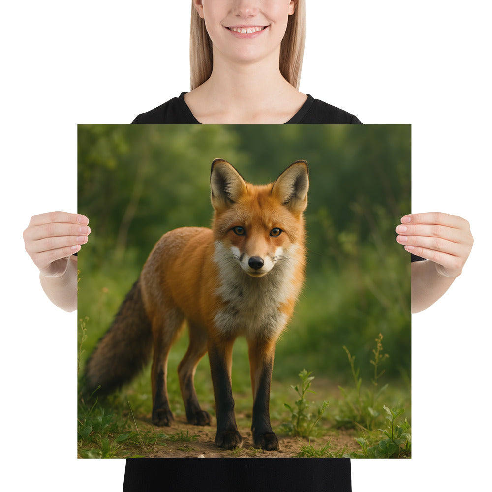 „Fuchsposter als hochwertiger Kunstdruck auf Premium-Papier – warmes Naturmotiv für moderne Wanddekoration.“
