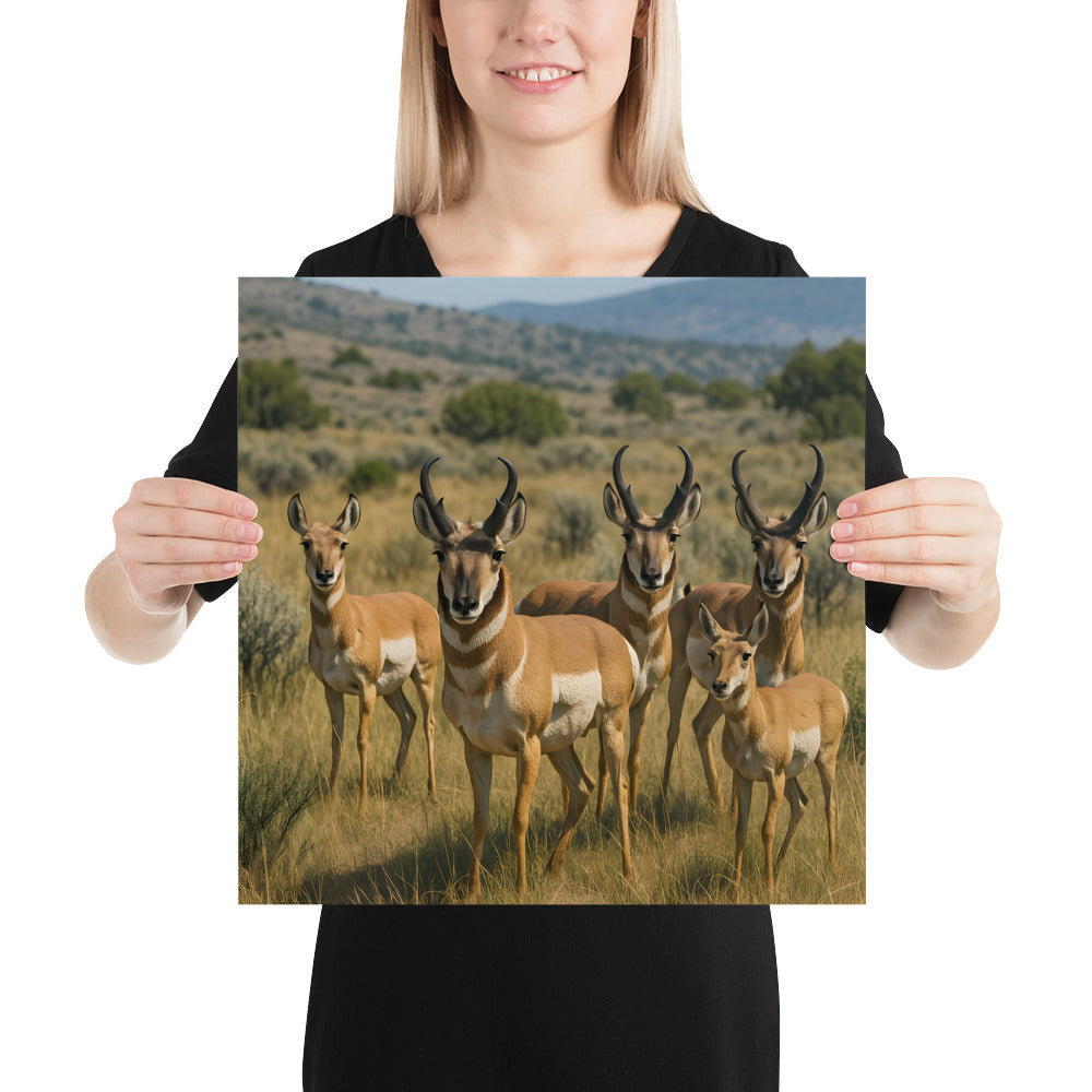 Gabelbock Poster in Premium-Qualität – Wildlife Kunstdruck