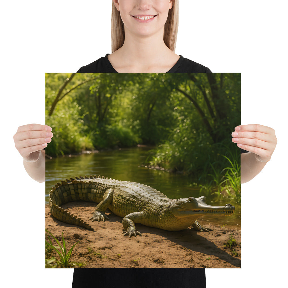 Gangesgavial Poster in hochwertiger Druckqualität auf 189 g/m² Papier