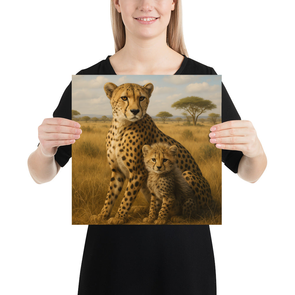 Gepard Poster – detailreicher Kunstdruck eines Geparden auf hochwertigem Papier