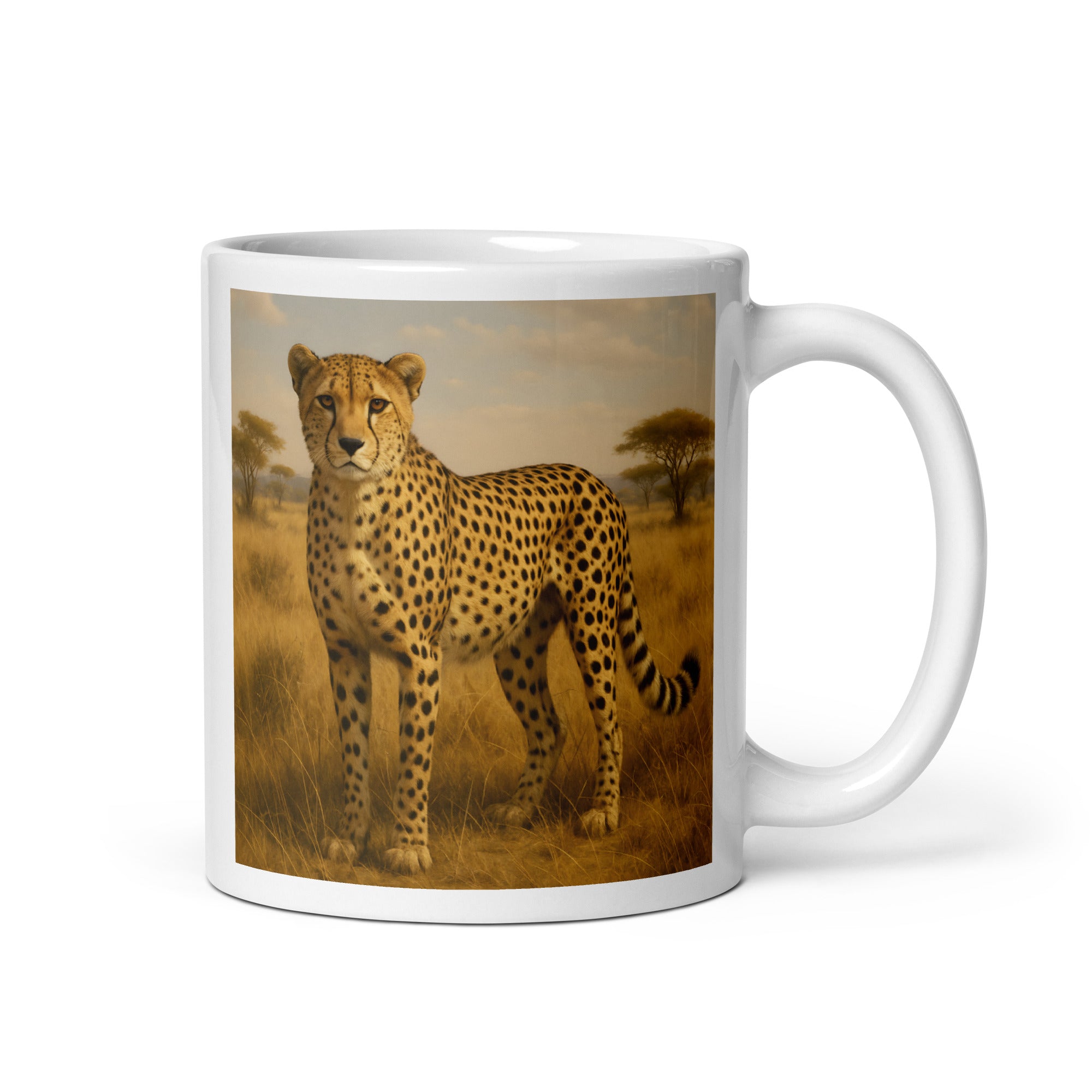 Geparden Kaffeetasse aus Keramik – Vorderansicht