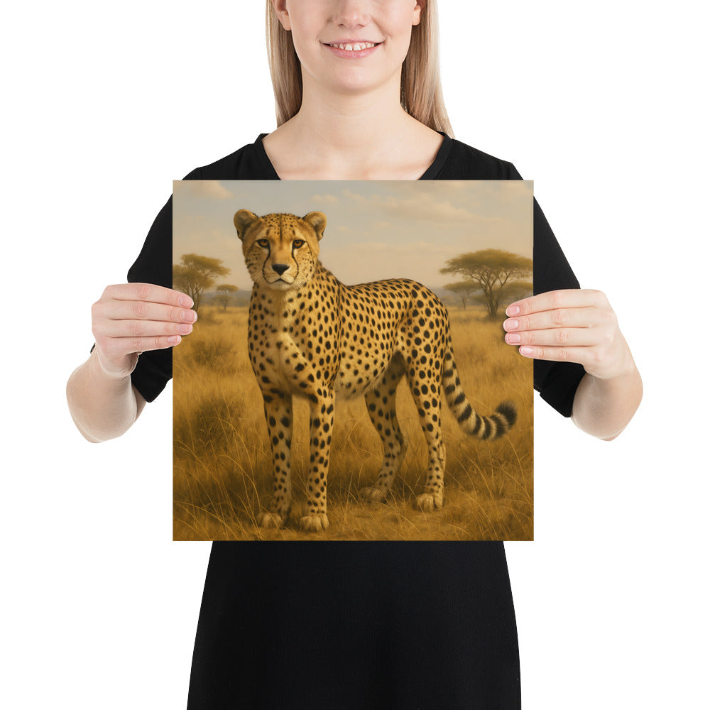 „Gepardenposter in hoher Druckqualität auf japanischem Premiumpapier“