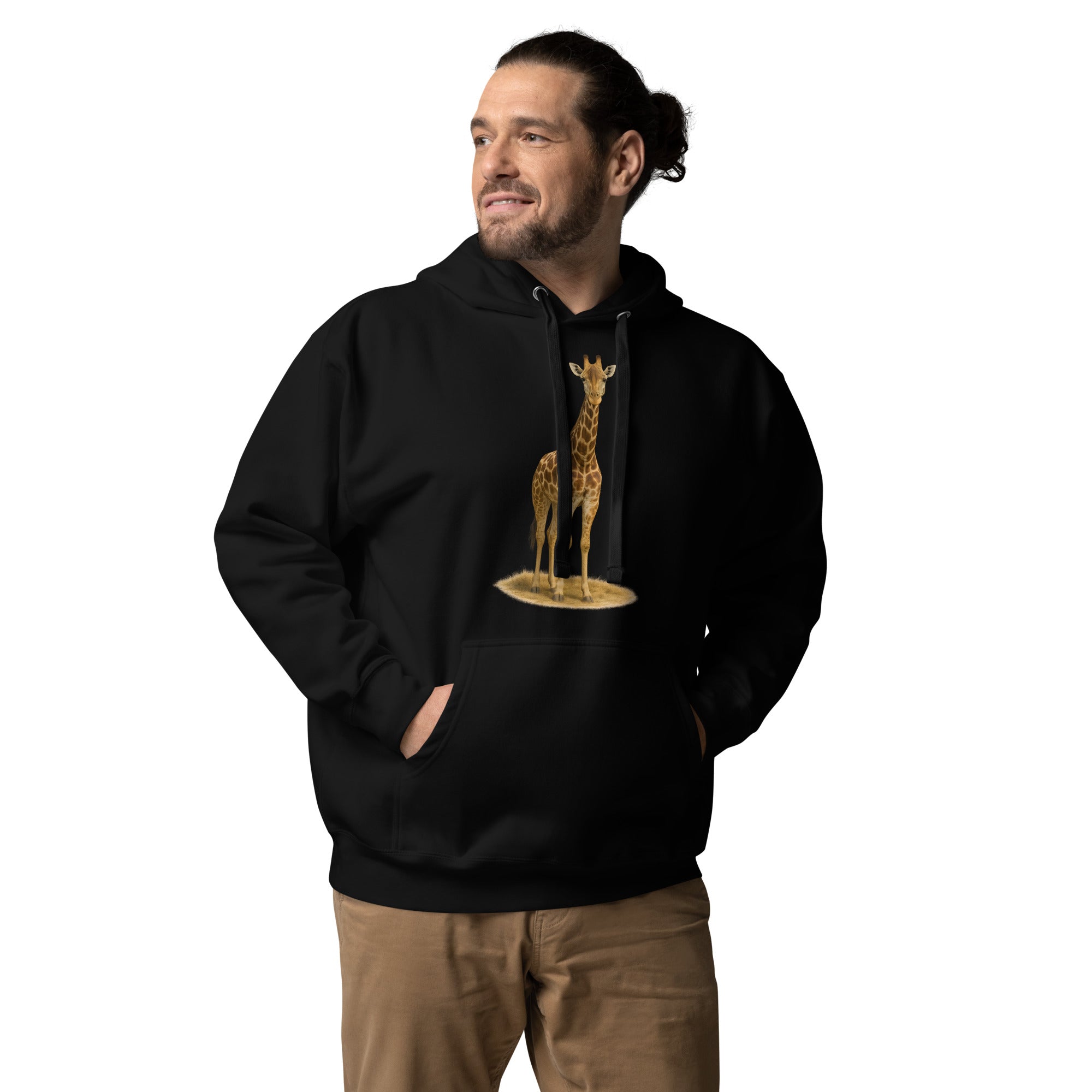 Giraffen Hoodie in der Vorderansicht mit Kängurutasche