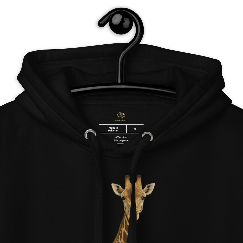 Giraffen Hoodie zusammengelegt – Materialmix aus Baumwolle und Polyester