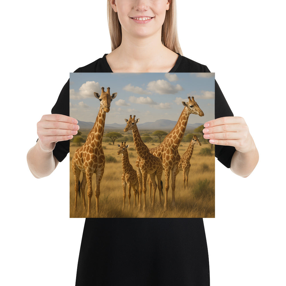 Giraffen Poster auf hochwertigem Premiumpapier, Nahaufnahme