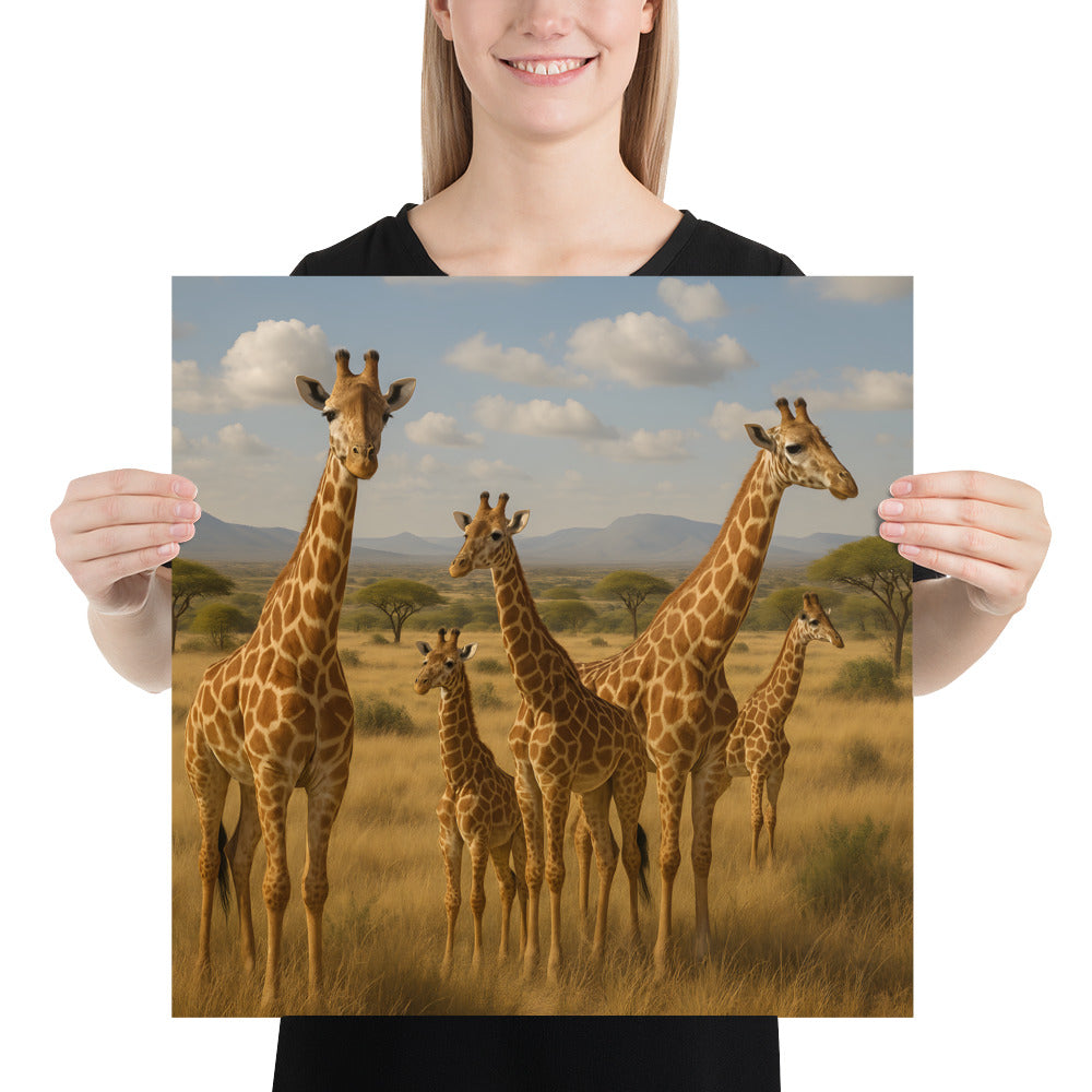 Giraffen Wandkunst – hochwertiger Druck aus Japanpapier