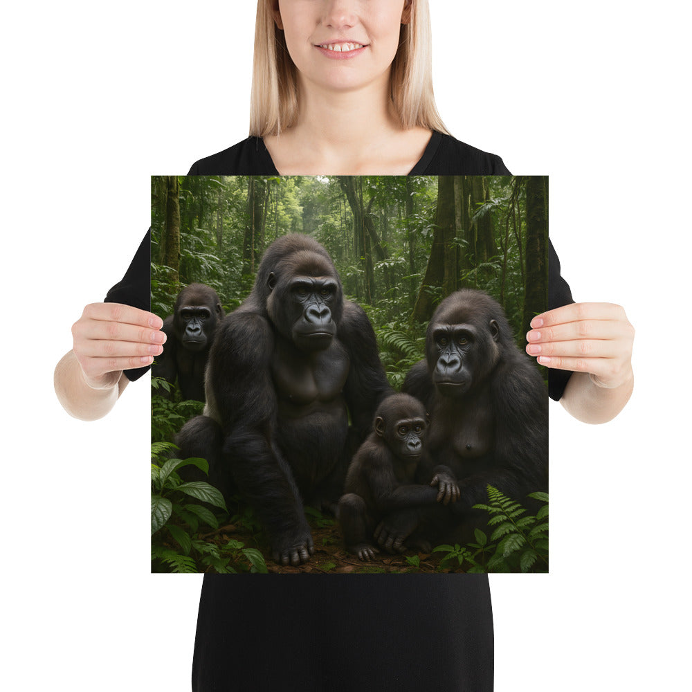 Gorilla Poster auf Premiumpapier – Tiermotiv Wandkunst