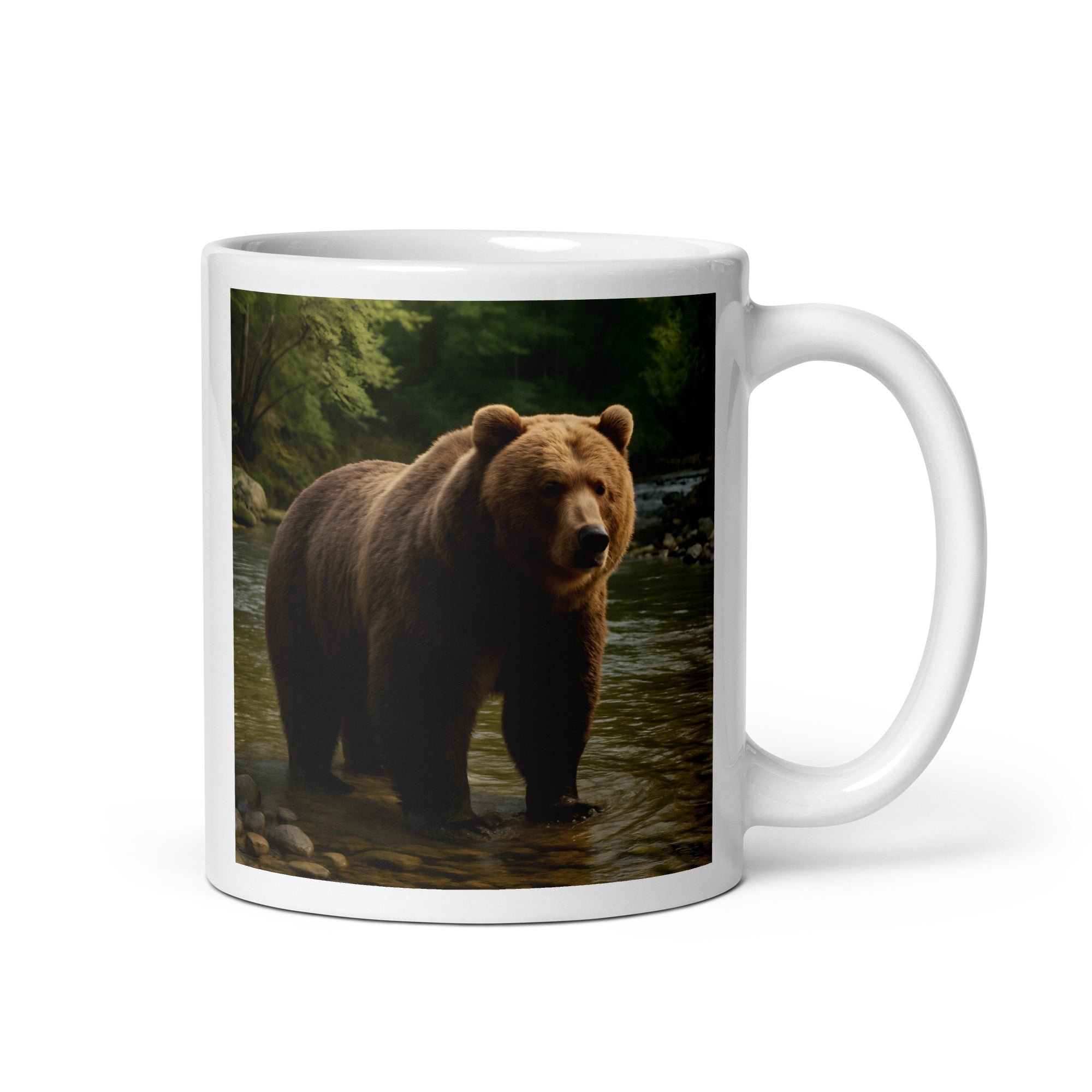 Grizzlybär Kaffeetasse mit detailliertem Bärenmotiv – Vorderansicht