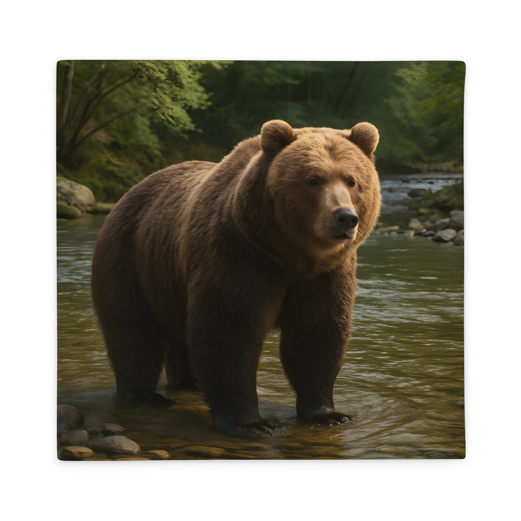 Grizzlybärkissenbezug Vorderseite – Tiermotiv Kissenbezug
