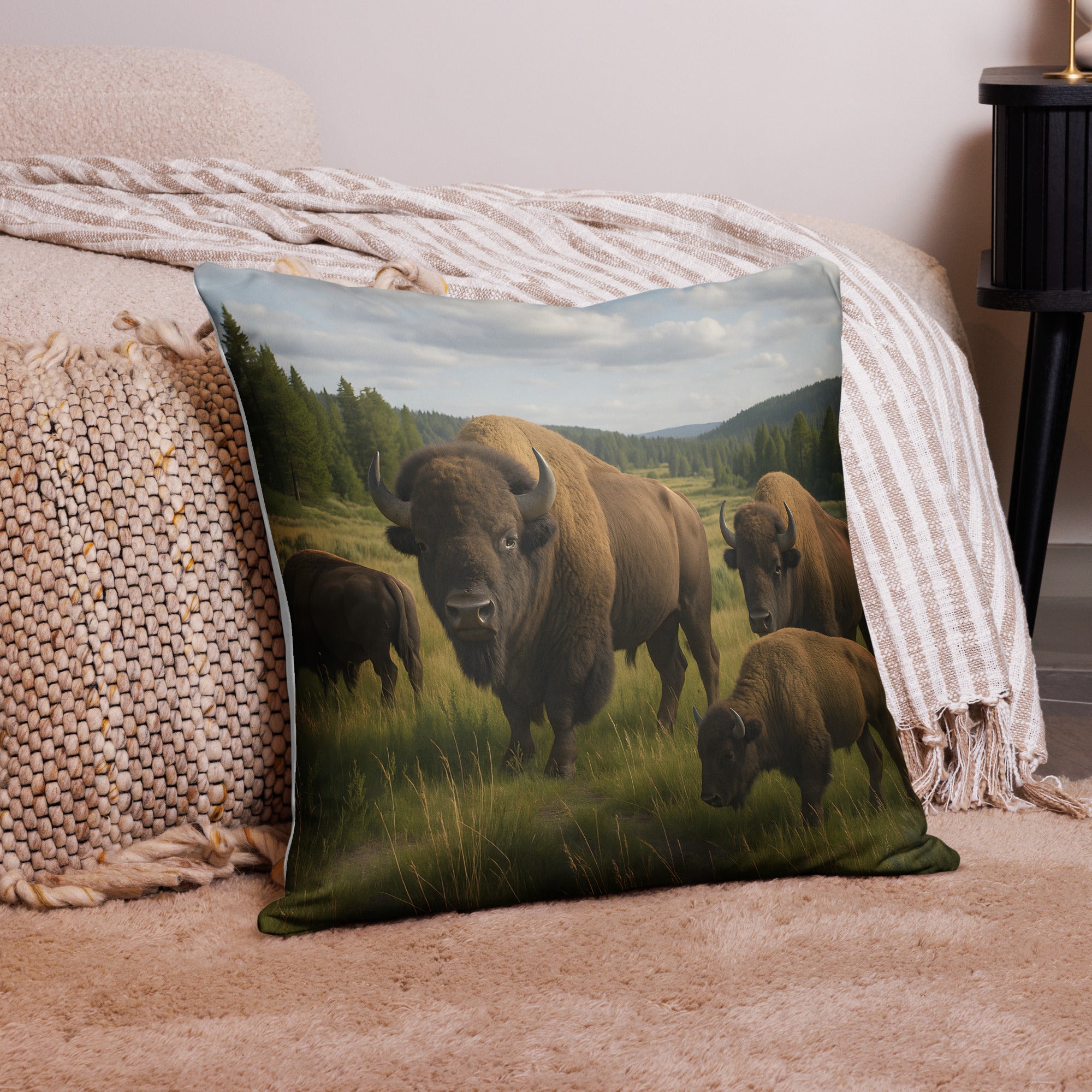 Hochwertiger Bison-Kissenbezug in Premium-Qualität, maschinenwaschbar