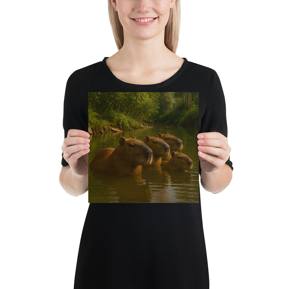 Hochwertiger Capybara Kunstdruck auf 189 g/m² Papier