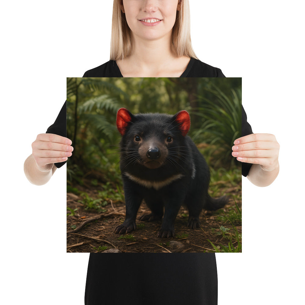 Hochwertiger Druck des Tasmanischen Teufels auf 189 g/m² Papier