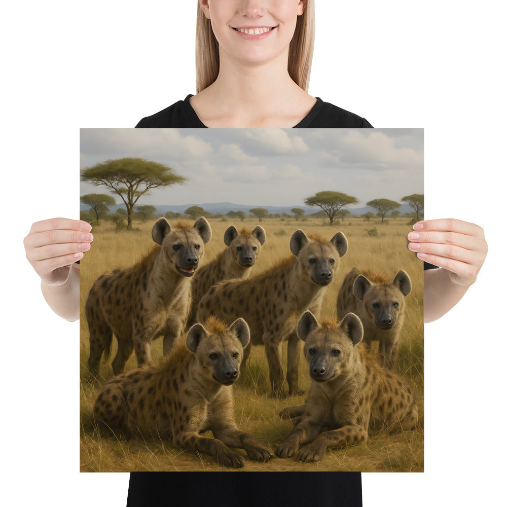 Hochwertiger Hyänen Kunstdruck – kräftige Farben und feine Details