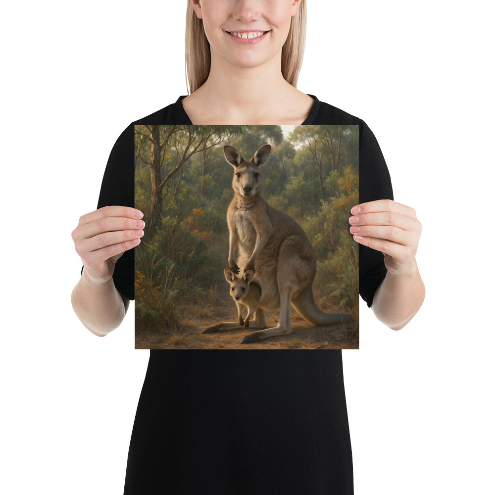Hochwertiger Känguru Kunstdruck