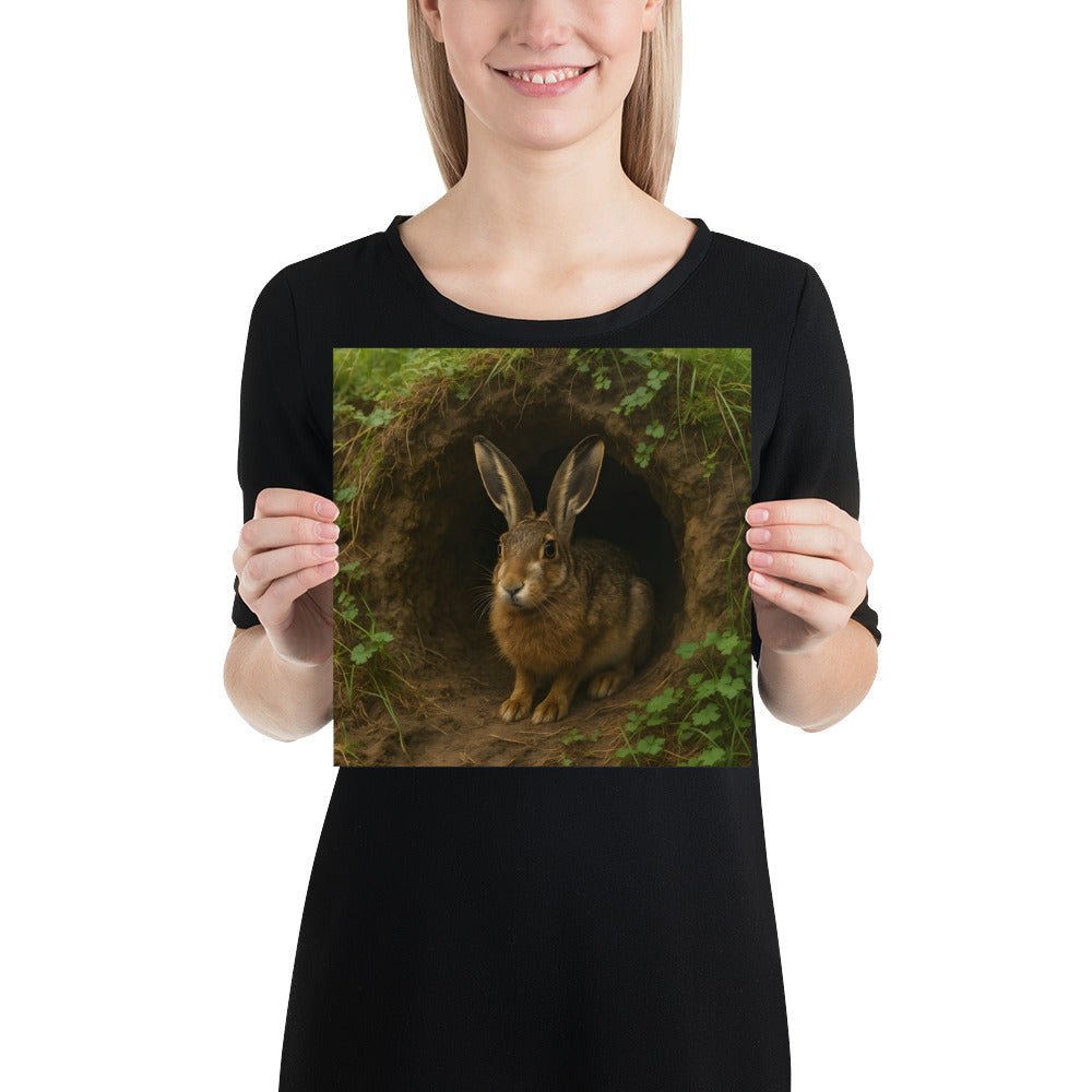 Hochwertiges Naturposter Hase – gedruckt auf 189 g/m² Papier