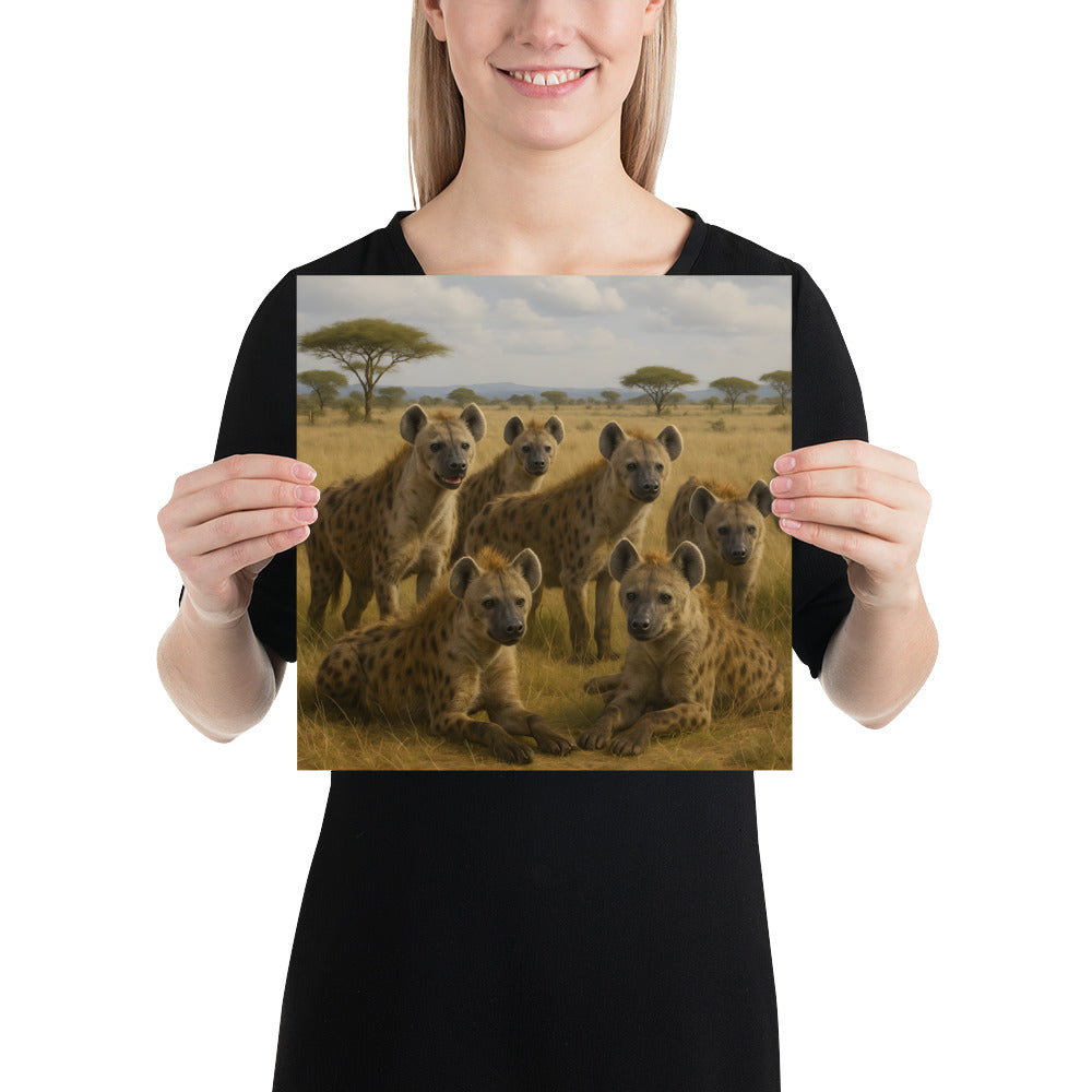 Hyänen Poster – realistischer Tierkunst Druck auf hochwertigem Papier