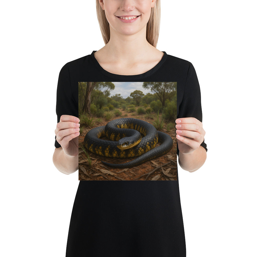 Illustration eines Tigerotters mit Tigermuster, gedruckt auf lichtundurchlässigem Premium-Kunstdruckpapier aus Japan