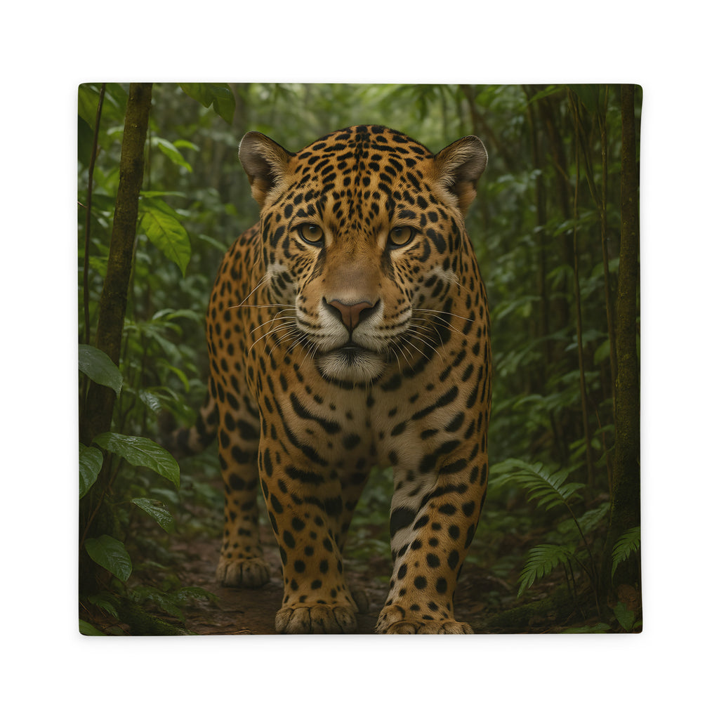 Jaguarmotiv Kissenbezug aus Polyester auf Sofa dekoriert