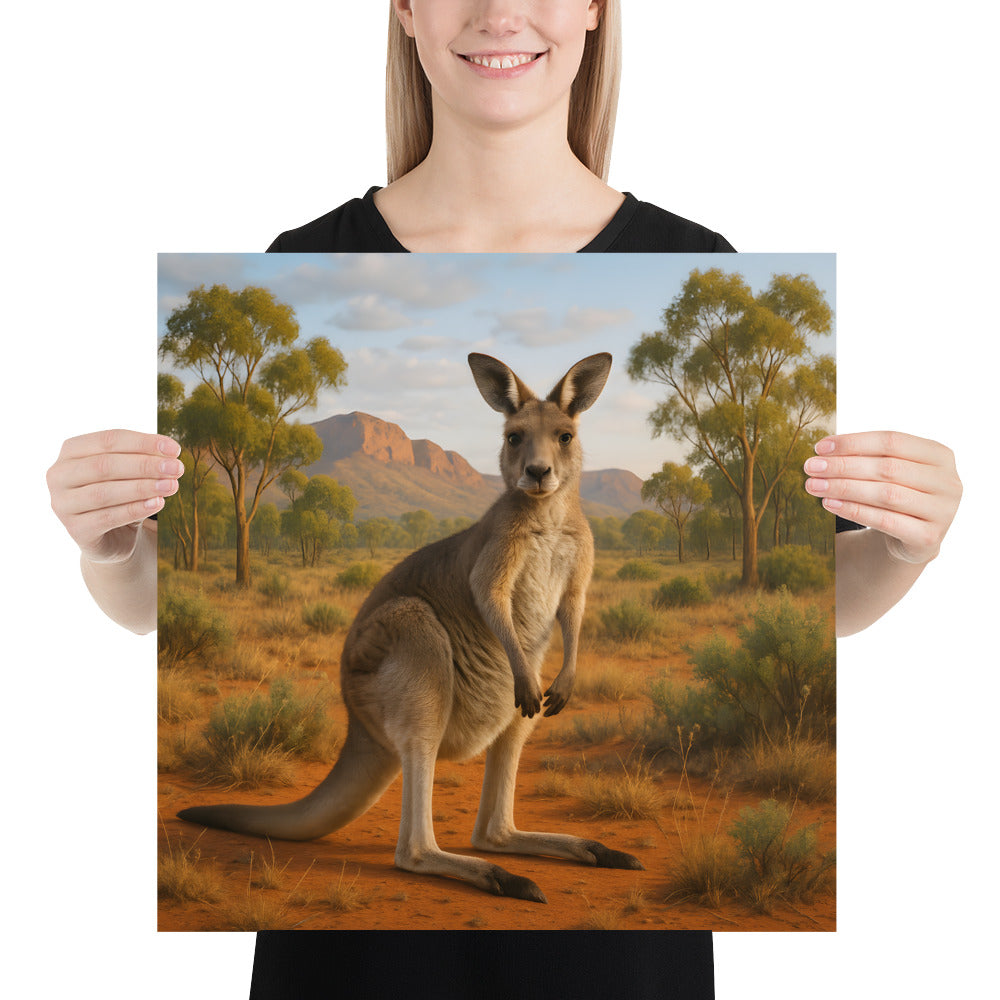Känguru Poster in hochwertigem Druck auf Premiumpapier