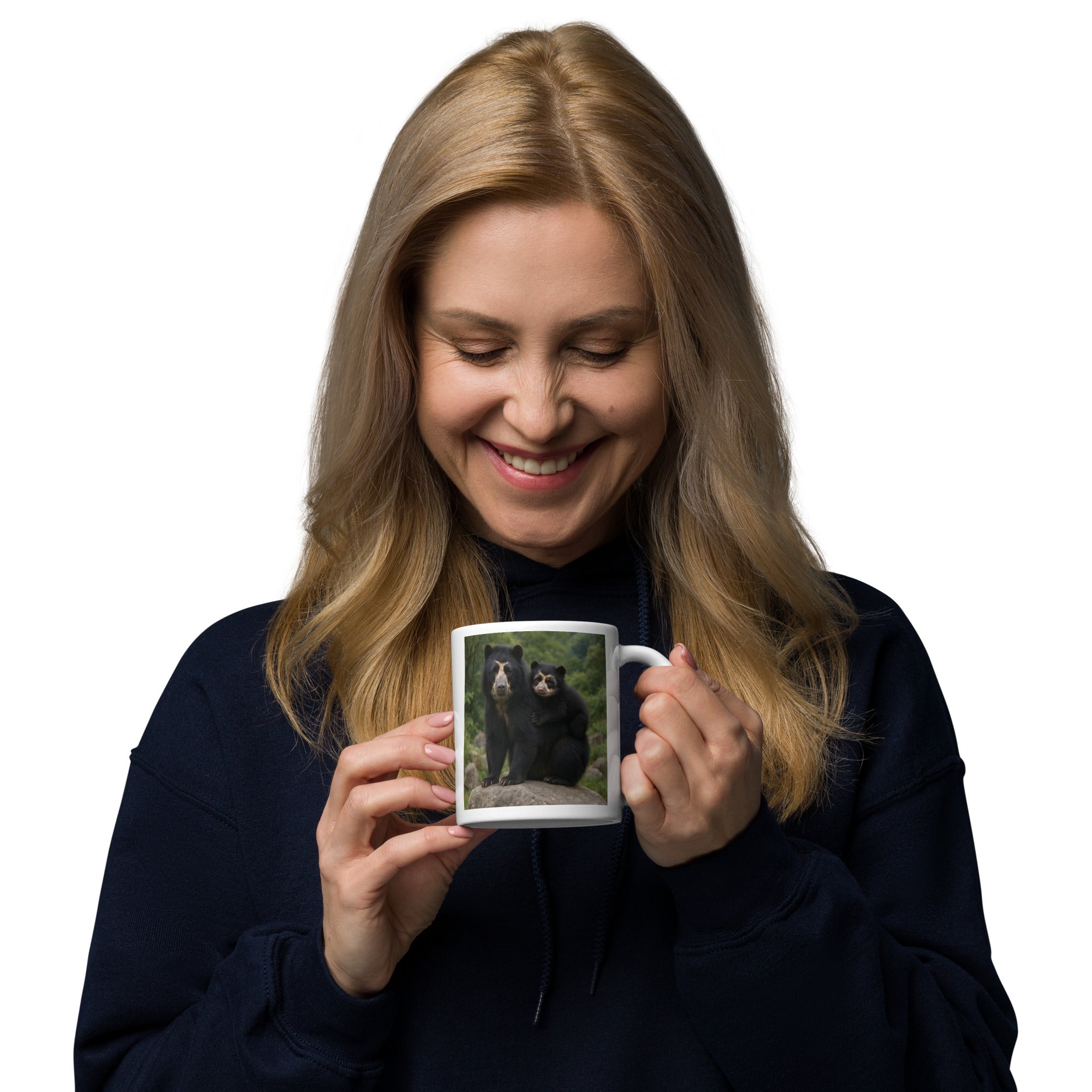 Kaffeetasse mit Bärenmotiv – Detailansicht Keramikoberfläche