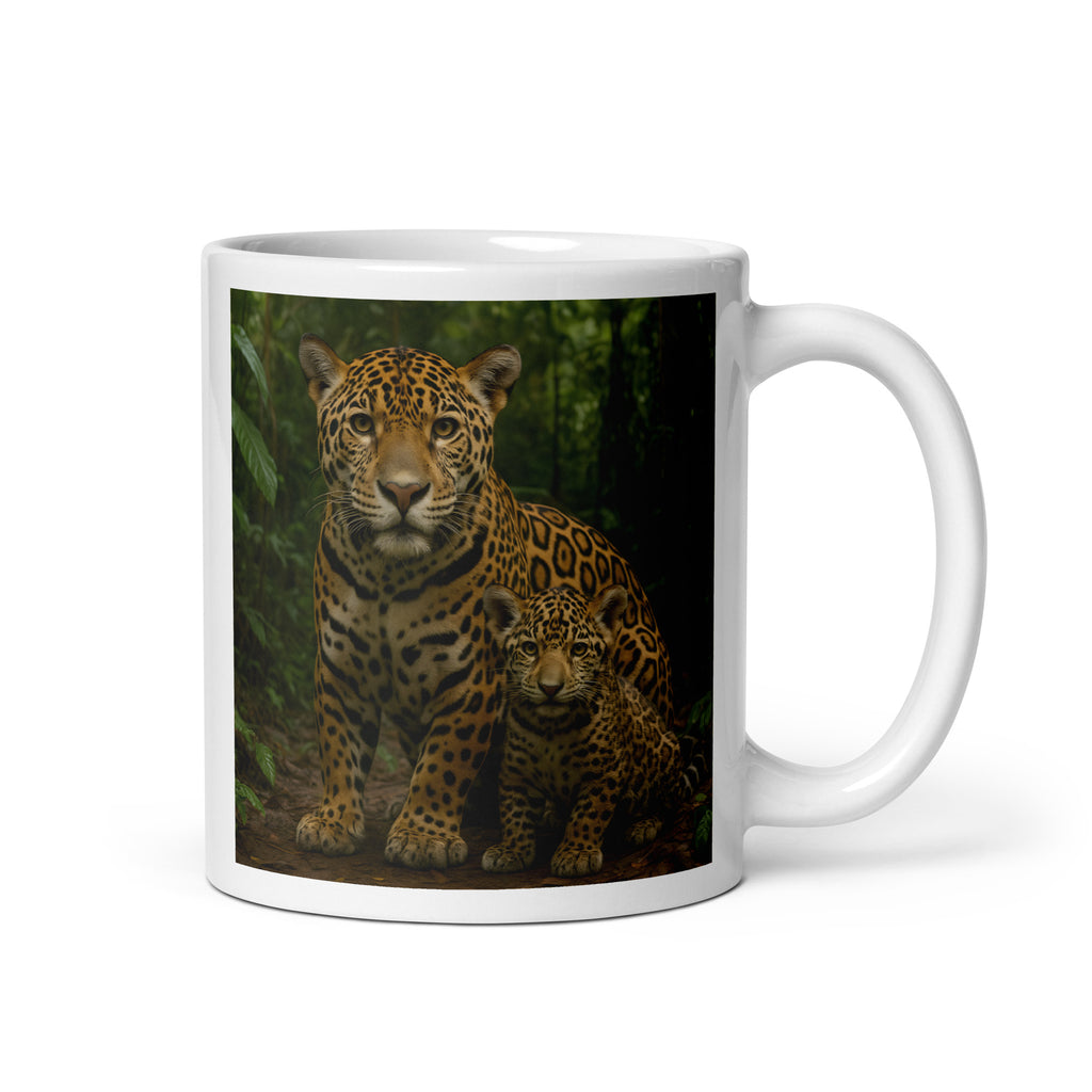Kaffeetasse mit Jaguarmotiv aus Keramik, 11oz