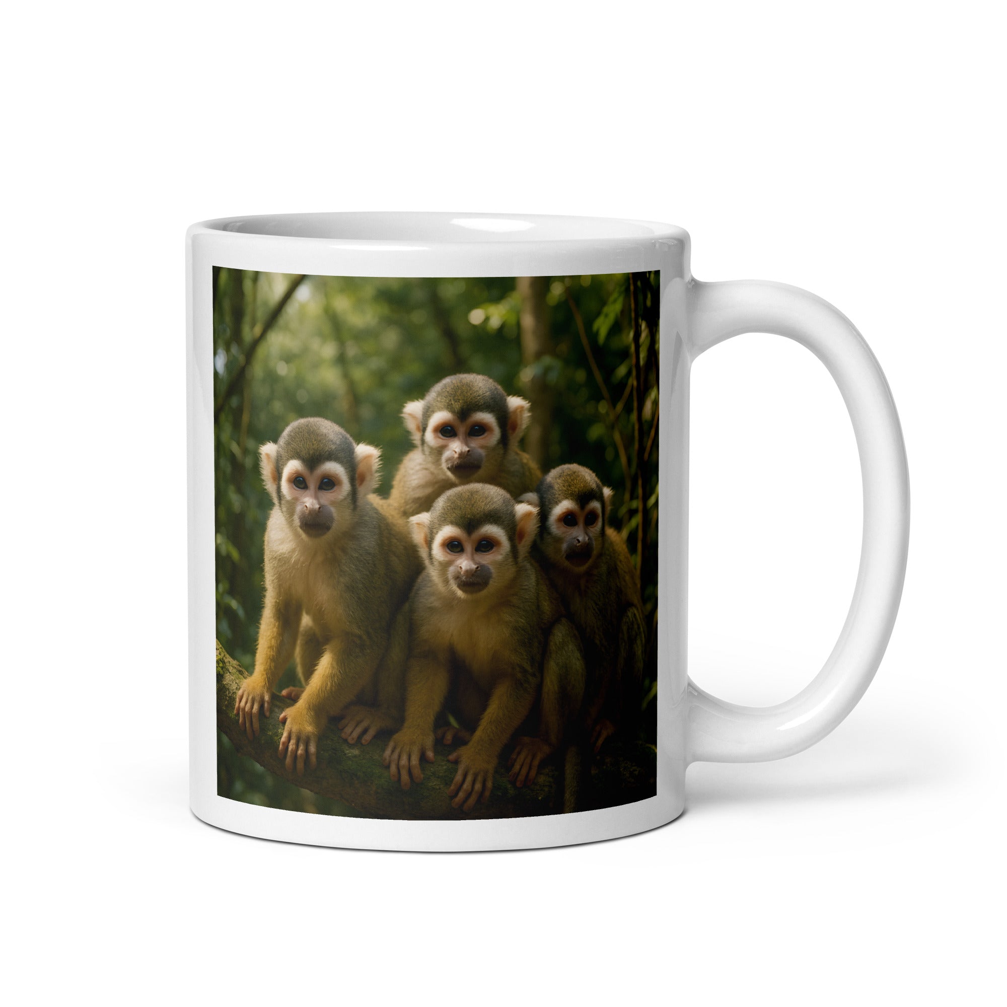 Kaffeetasse mit Totenkopfäffchen-Motiv – Vorderseite