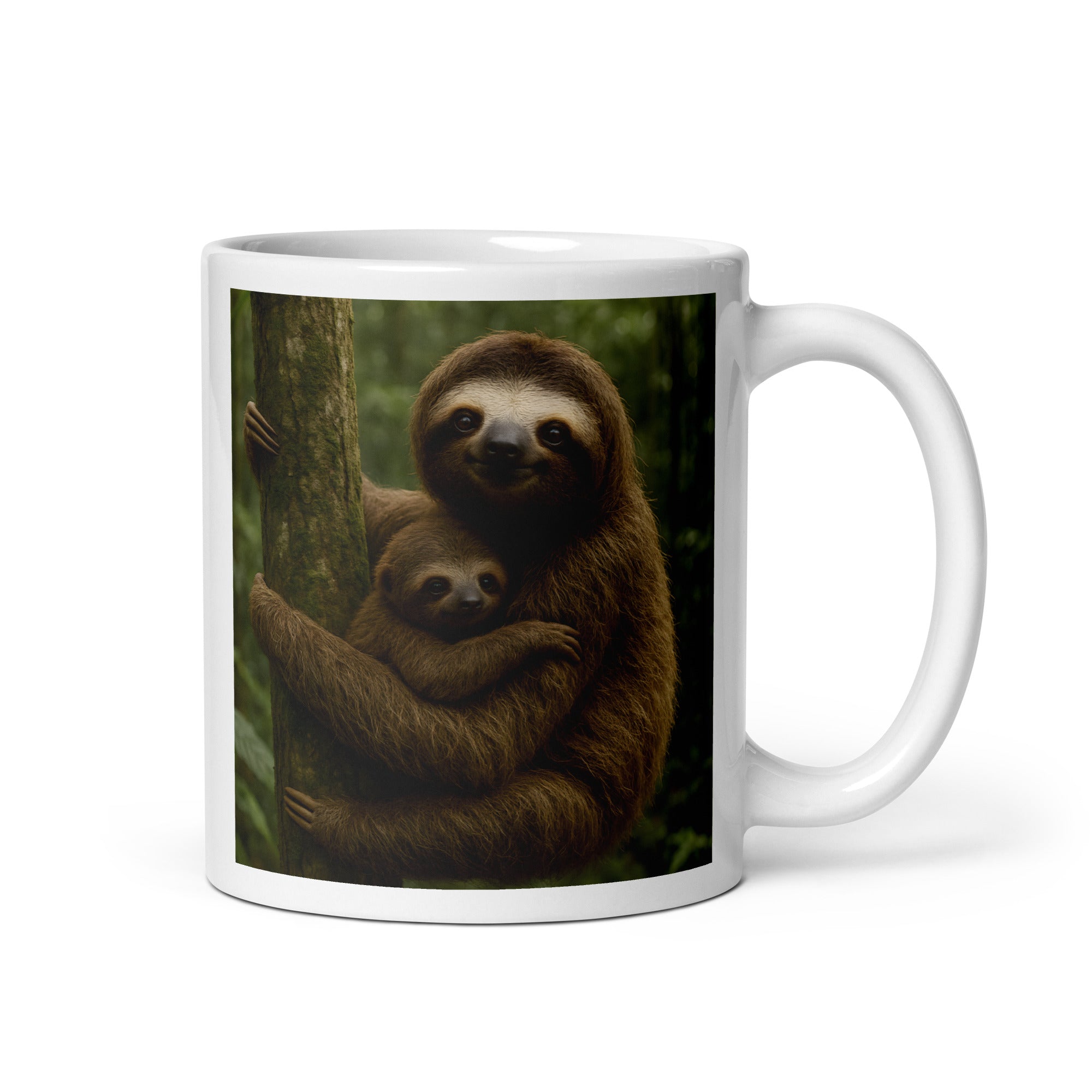 Kaffeetasse mit niedlichem Faultiermotiv – Keramikbecher 11 oz