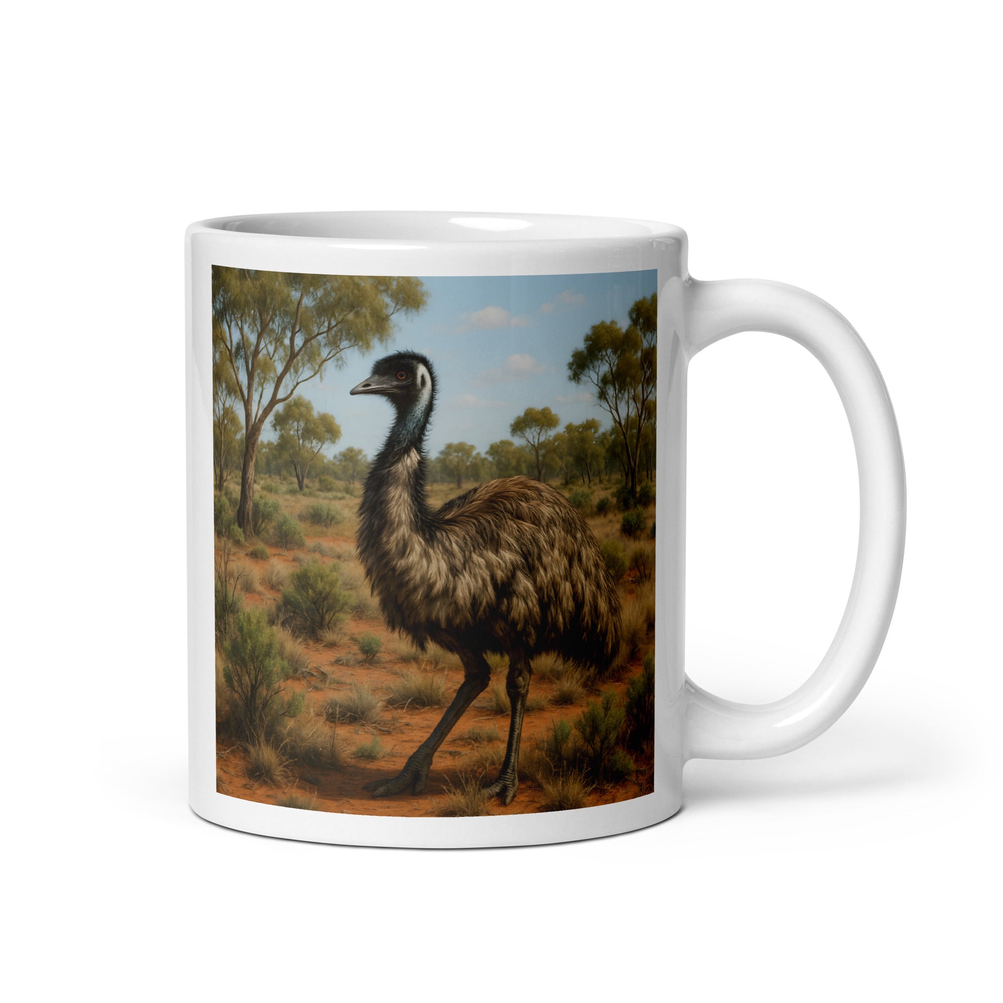 Keramik-Kaffeetasse mit Emu-Motiv – 11oz Becher aus BPA- und bleifreiem Material