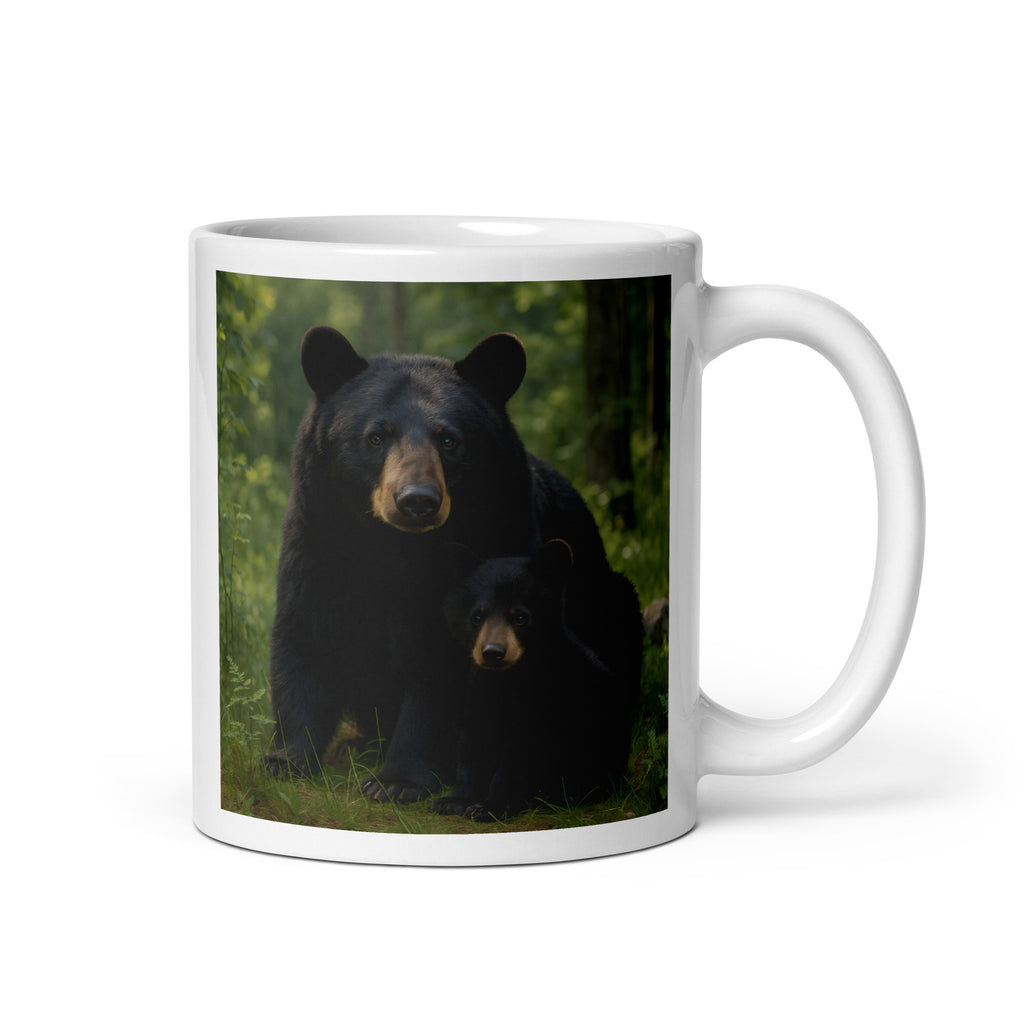 Keramiktasse mit Schwarzbär-Motiv – Vorderansicht