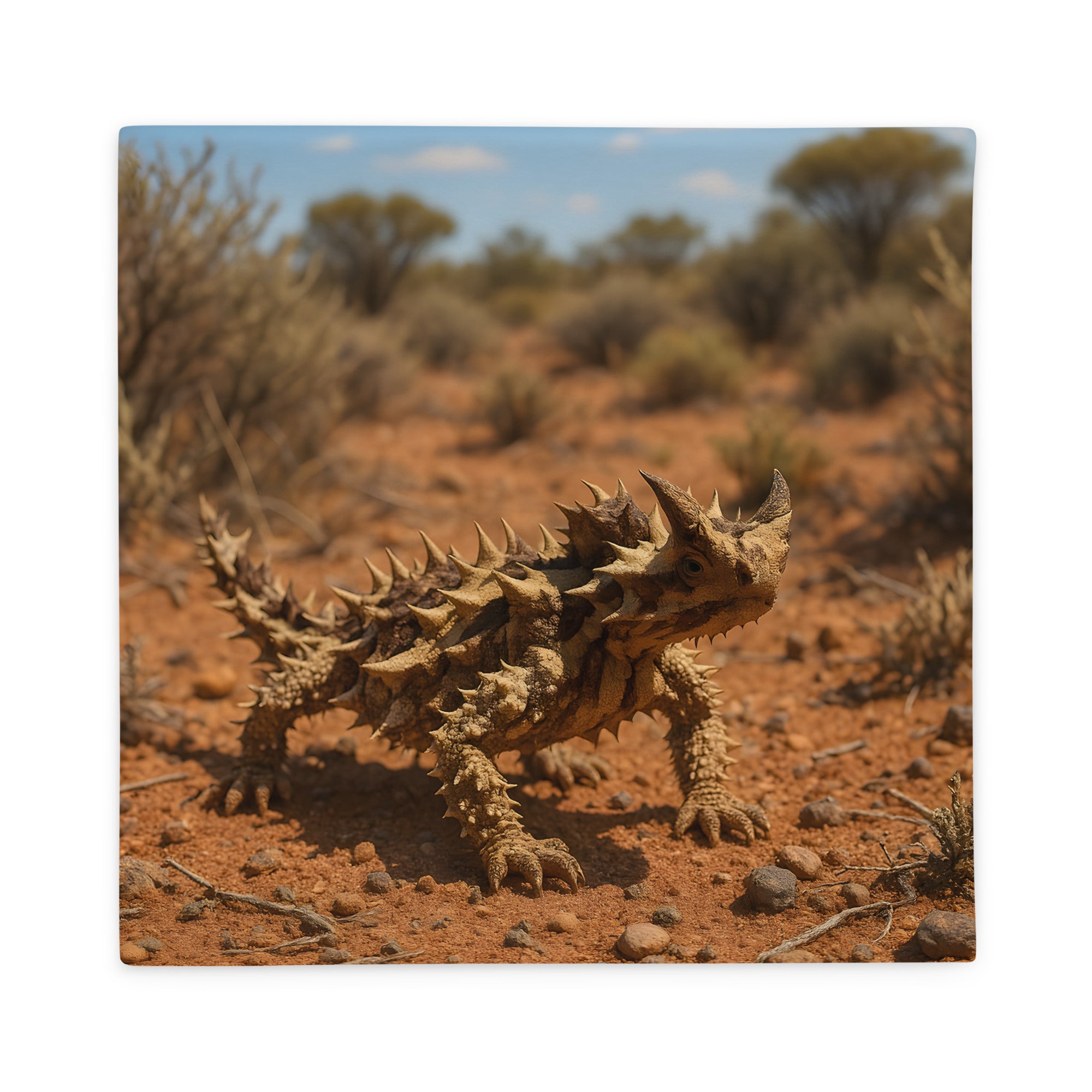 Kissenbezug mit Dornteufelmotiv Vorderseite – hochwertiger Polyesterbezug