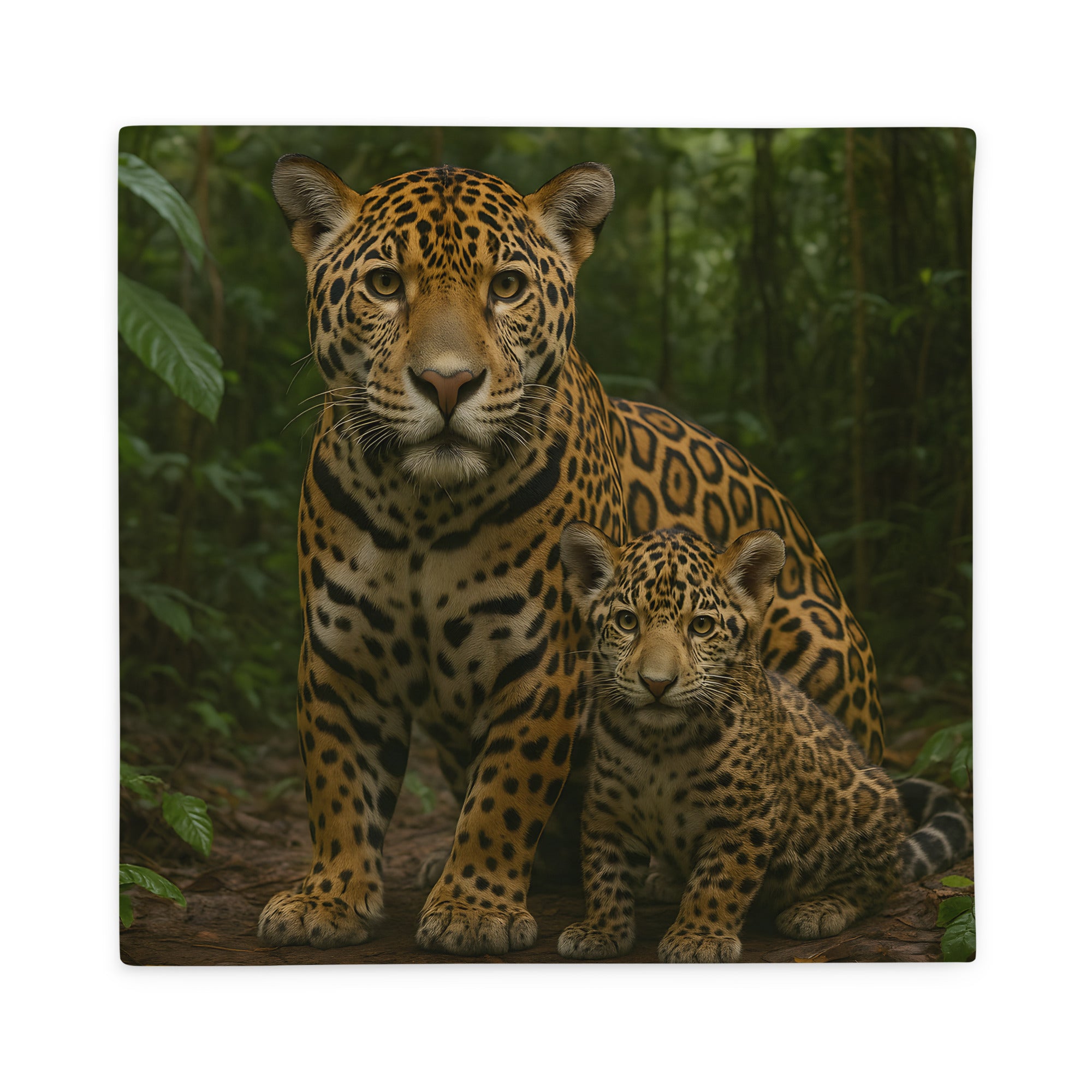 Kissenbezug mit Jaguarmotiv – Vorderseite