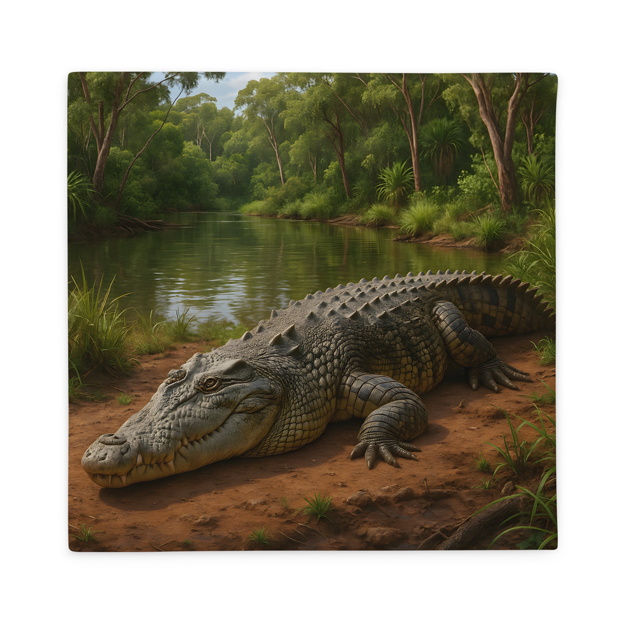 Kissenbezug mit Krokodilmotiv – Vorderseite aus 100 % Polyester