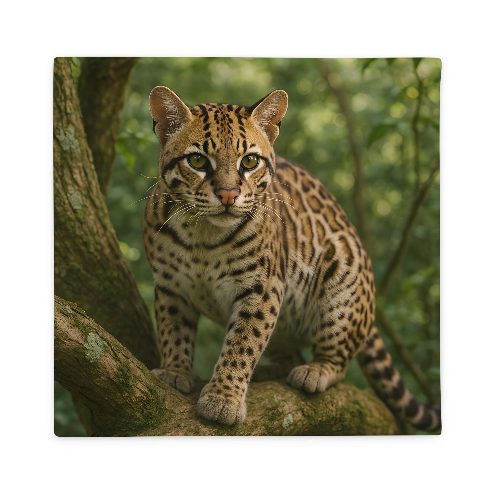 Kissenbezug mit Ozelotmotiv aus Polyester