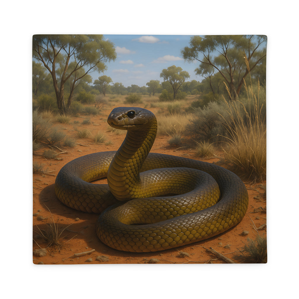 Kissenbezug mit Taipanmotiv aus 100 % Polyester – Vorderansicht