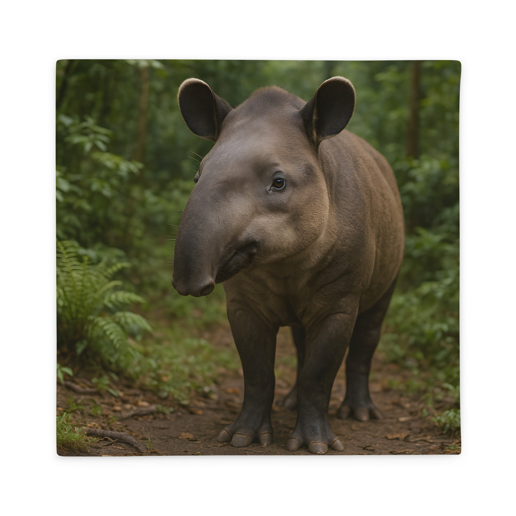 Kissenbezug mit Tapirmotiv – Vorderseite in hochwertiger Polyesterqualität