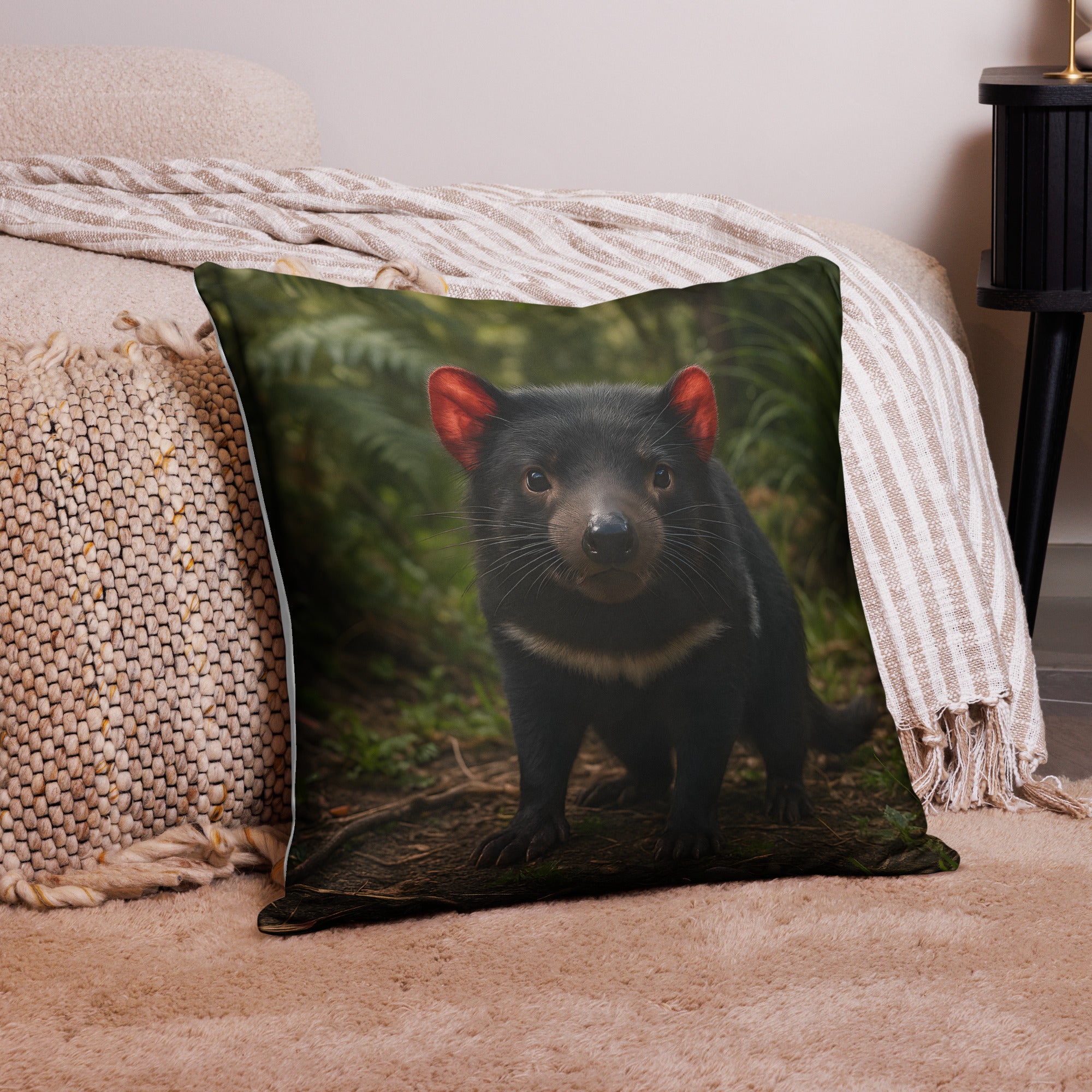 Kissenbezug mit verdecktem Reißverschluss – Nahaufnahme des Designs