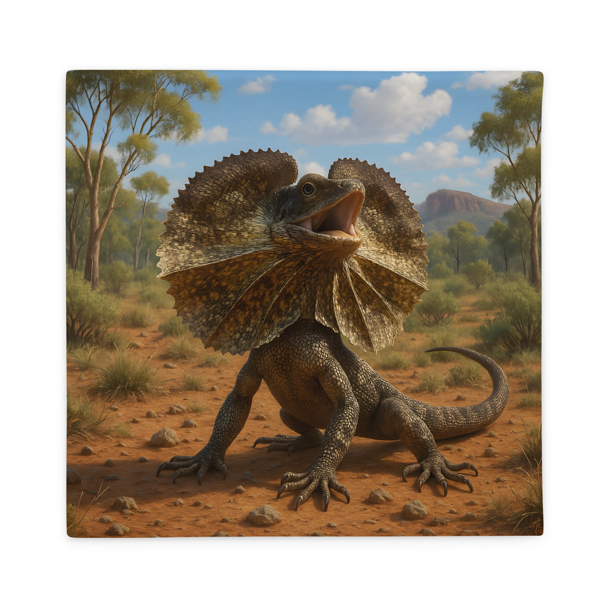 Kissenbezug mit verstecktem Reißverschluss – Reptilienmotiv