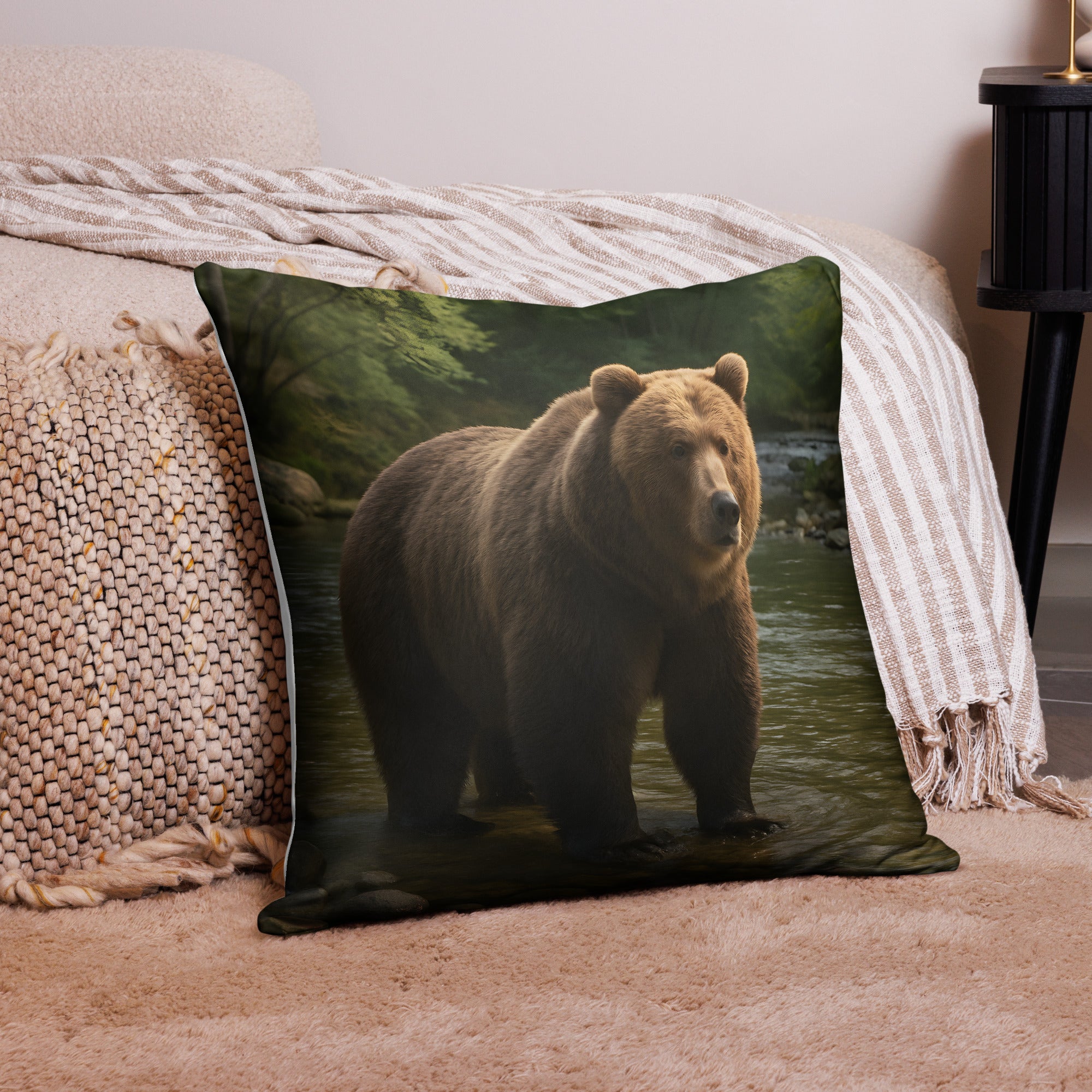 Kissenhülle aus Polyester mit verstecktem Reißverschluss