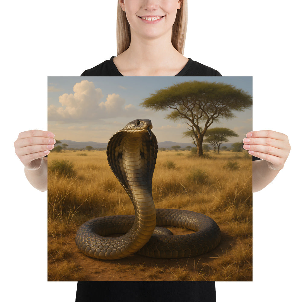 Kobra Poster gerahmt – Modernes Tiermotiv für Wohnzimmer oder Büro