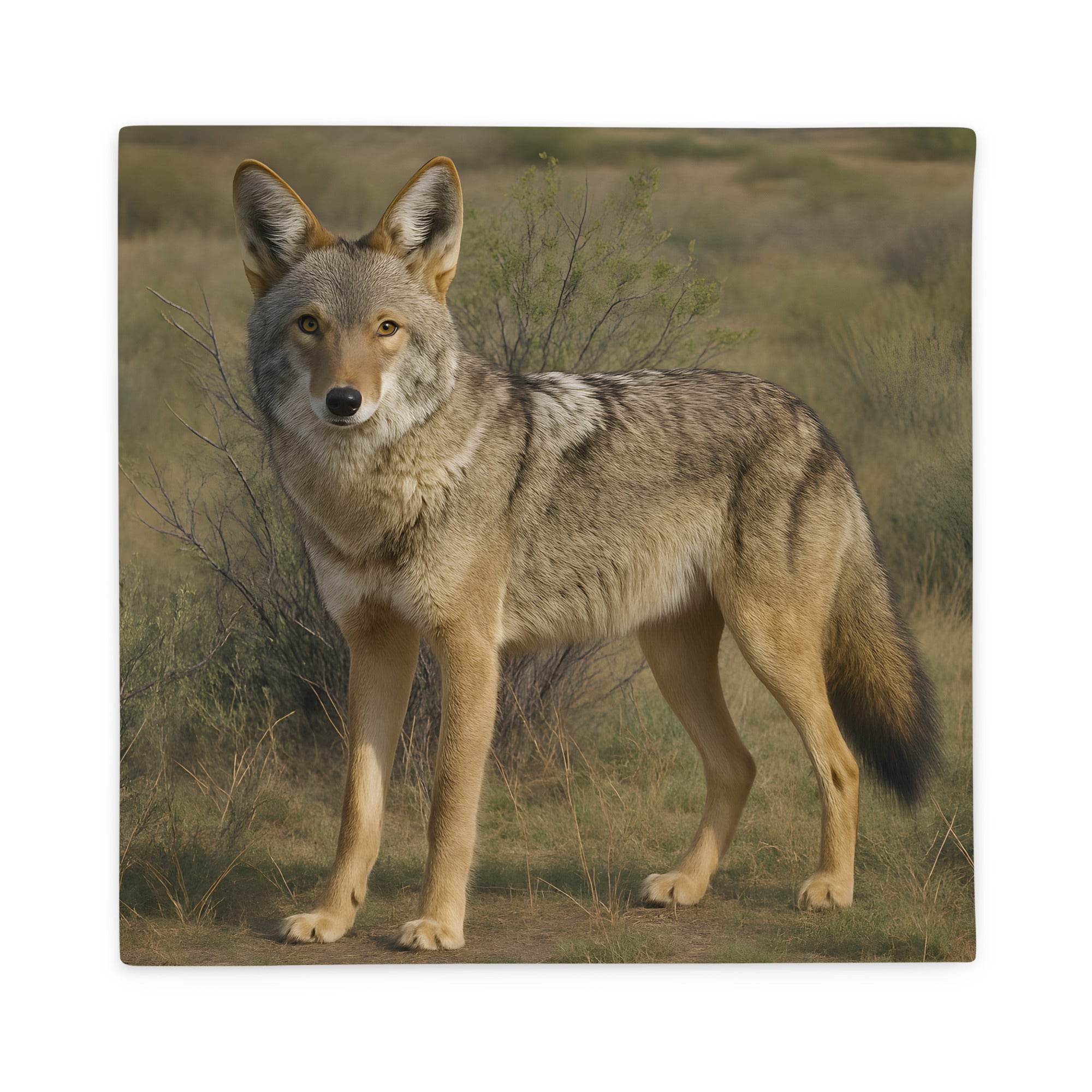 „Kojotenkissenbezug aus Polyester mit Tiermotiv“