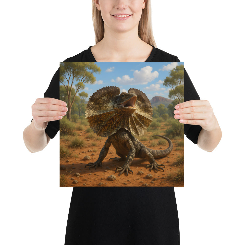 Kragenechsen-Kunstdruck mit klaren Details und hoher Papierhelligkeit