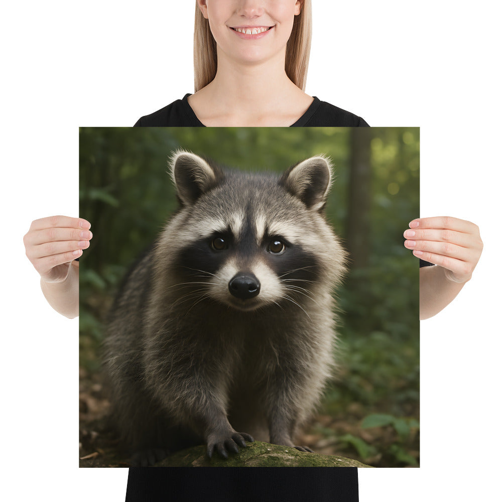 „Kunstdruck Poster mit Waschbärmotiv auf japanischem Premium-Papier“