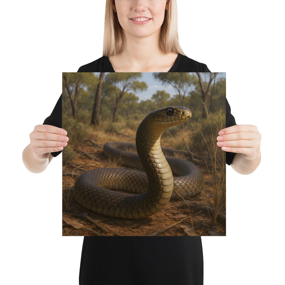 Kunstdruck auf 189 g/m² Papier – braune Schlange als hochwertiger Druck