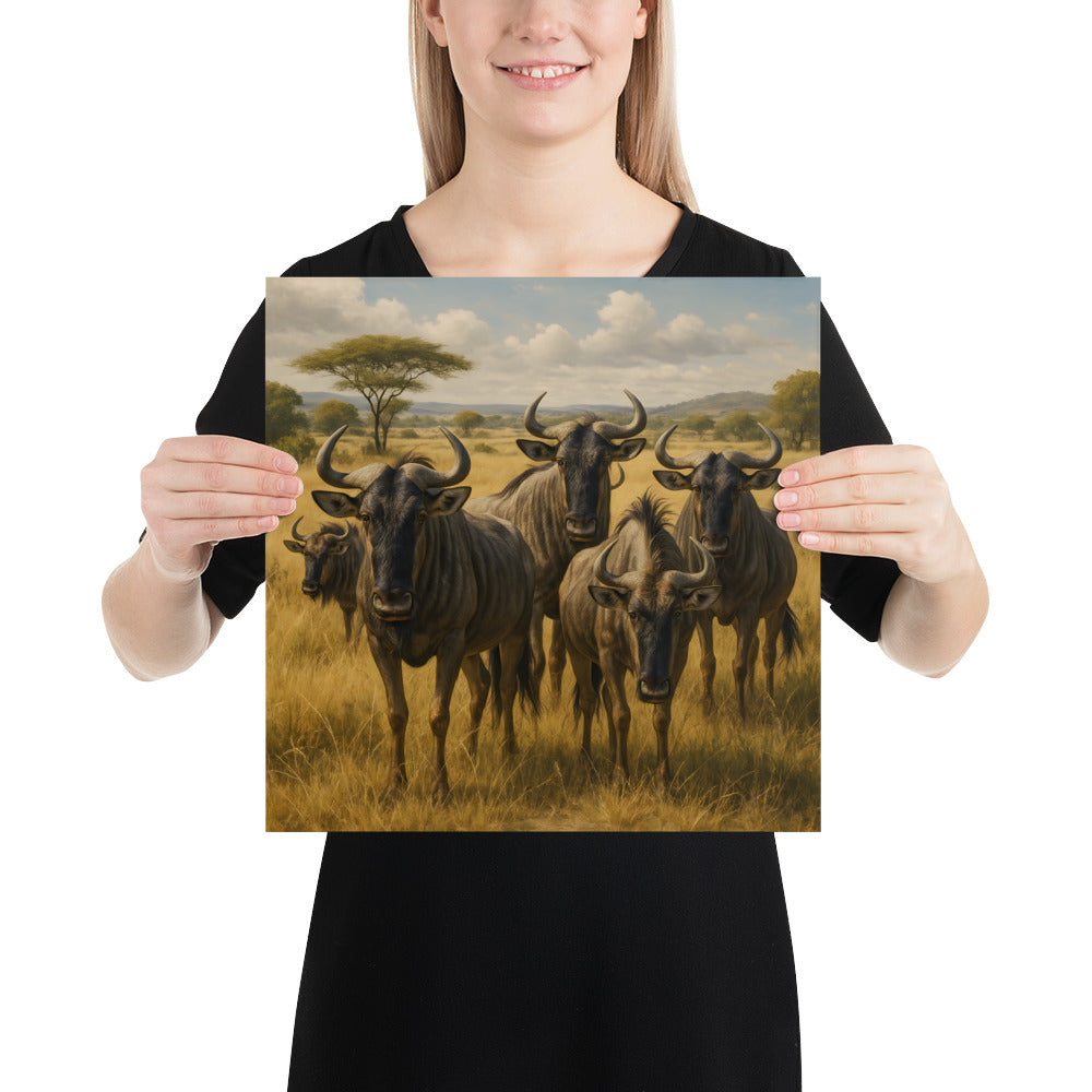 Kunstdruck mit Gnumotiv – detailreicher Wanddruck auf japanischem Papier