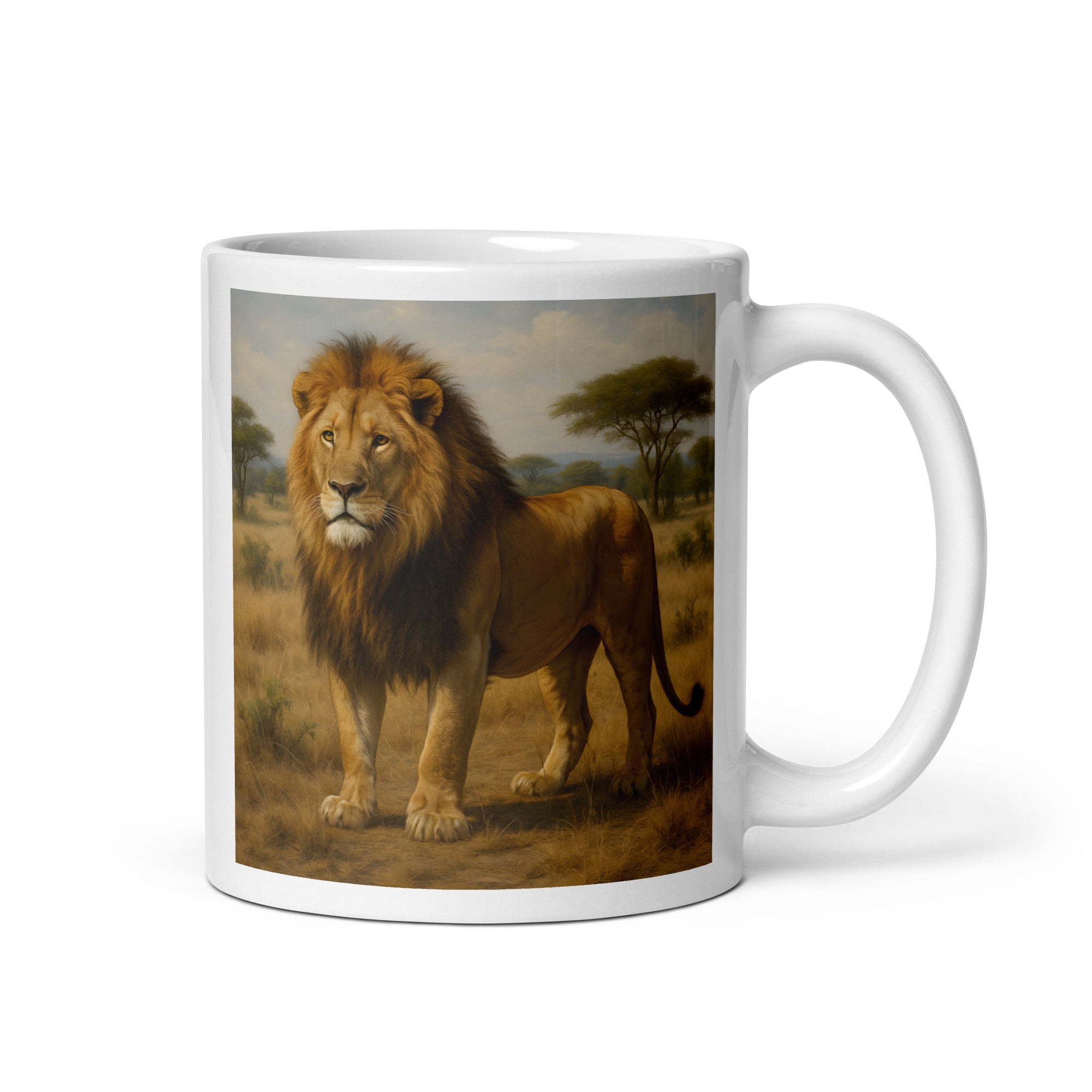 Löwen Kaffeetasse aus Keramik – 11 oz Becher mit Löwenmotiv